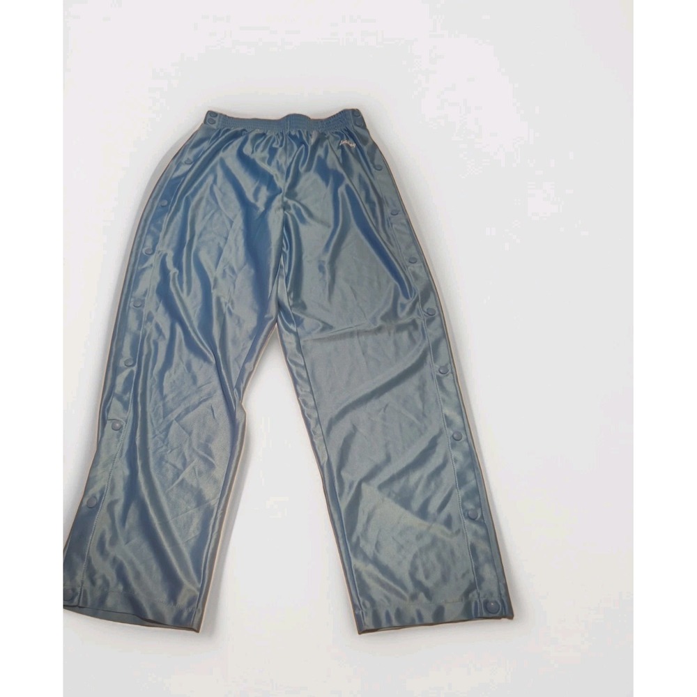 Vtg 90s Eastbay Tearaway Snap Pants Mens L Blue Shiny Dazzle Track Streetwear
